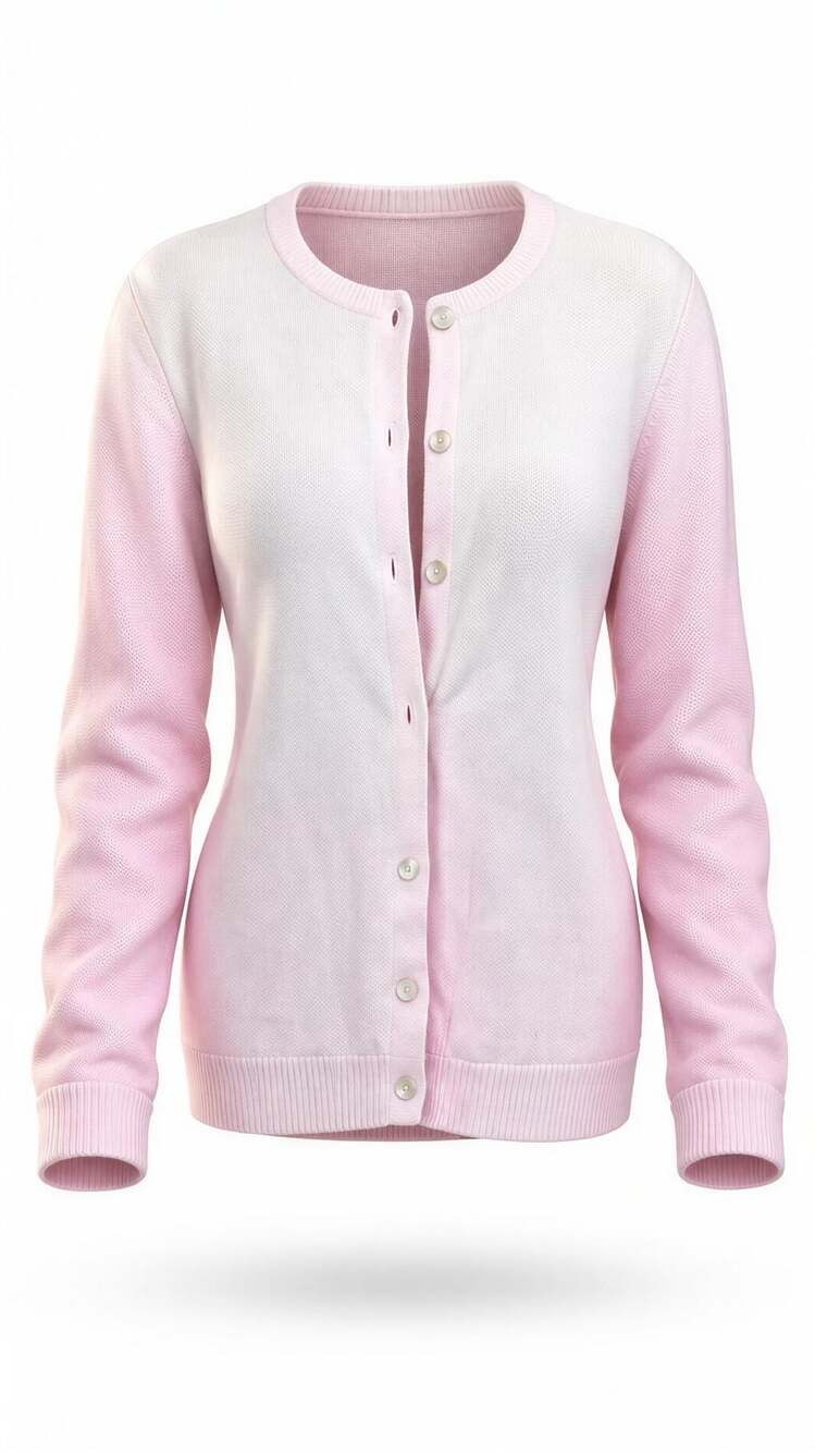 Lands' End Cardigan Sweater Womens 2XL Light Pink Button Front Knit